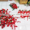 BÁN HOA GIẢ TRANG TRÍ XE CƯỚI MÀU ĐỎ KIỂU HIỆN ĐẠI-HX22