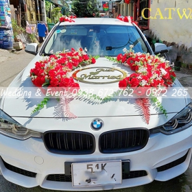 HOA GIẢ TRANG TRÍ XE HOA CƯỚI TPHCM GIÁ RẺ - HX25