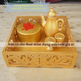 BÁN KHAY TRẦU RƯỢU CNC MÀU VÀNG