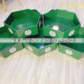 BÁN MÂM QUẢ CƯỚI LỤC GIÁC MÀU XANH TẠI TPHCM