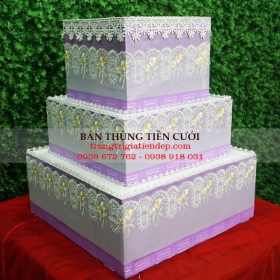 MẪU THÙNG ĐỰNG TIỀN ĐÁM CƯỚI ĐẸP HÌNH BÁNH KEM