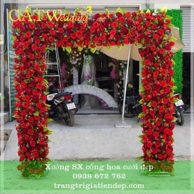 CỔNG HOA CƯỚI MÀU ĐỎ - CHC02