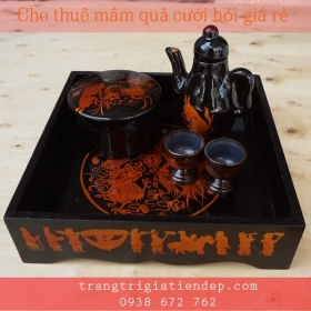 BÁN KHAY TRẦU RƯỢU SƠN MÀI