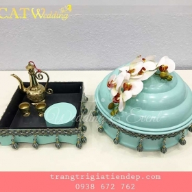 BÁN MÂM QUẢ CƯỚI MÀU XANH NGỌC