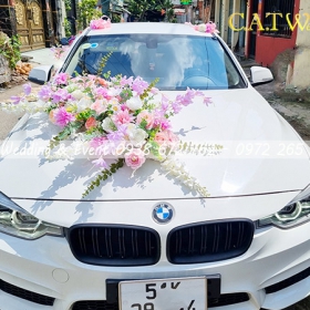 HOA GIẢ TRANG TRÍ XE CƯỚI ĐEP TẠI TPHCM- HX24