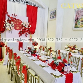 TRANG TRÍ GIA TIÊN TONE ĐỎ ĐẸP QUẬN 6