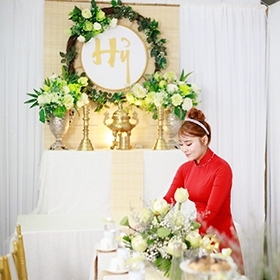 MẪU TRANG TRÍ GIA TIÊN HOA SEN TẠI HÓC MÔN