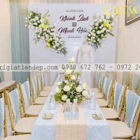 TRANG TRÍ GIA TIÊN HOA SEN KẾT HỢP HOA LỤA