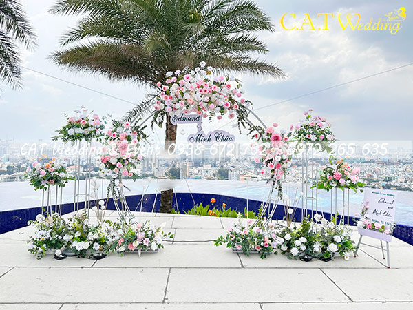backdrop đám cưới ngoài trời tại TPHCM