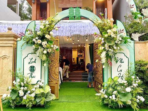 Cổng cưới màu xanh lá mới nhất