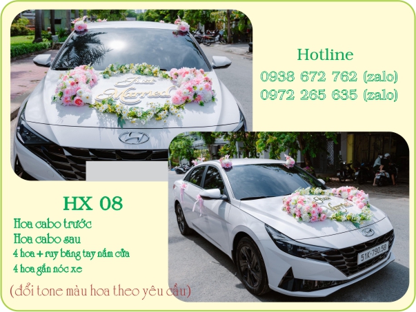 thuê hoa giả trang trí xe hoa tại tphcm