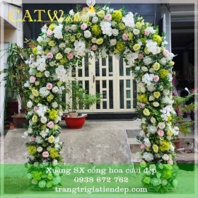 BÁN CỔNG HOA CƯỚI MÀU XANH ĐẸP -CHC08
