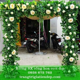 GIÁ CỔNG HOA CƯỚI MÀU XANH ĐẸP TẠI TPHCM