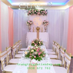 Trang trí gia tiên màu hồng pastel CAT03
