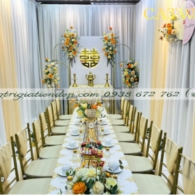 MẪU TRANG TRÍ GIA TIÊN MÀU VÀNG ĐẸP TẠI QUẬN GÒ VẤP