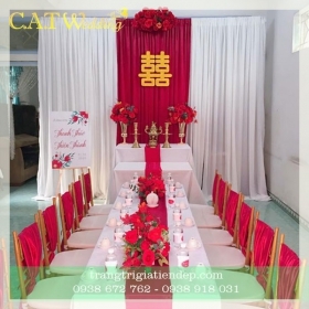TRANG TRÍ GIA TIÊN LỄ ĐÍNH HÔN MÀU ĐỎ QUẬN TÂN BÌNH