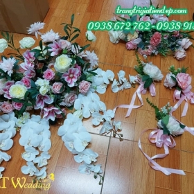 MUA HOA GIẢ TRANG TRÍ XE CƯỚI GIÁ RẺ - HX17